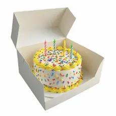 Caixa para bolo com tampa acoplada - 25x25x20cm; Embalagem para transporte de Bolo; Confeitaria - CX0017
