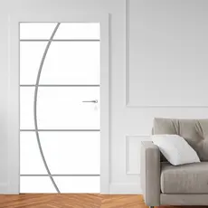 Papel Parede Adesivo para Portas de Madeira ou Vidro Decoração Revestimento - Branca com Detalhe 098X