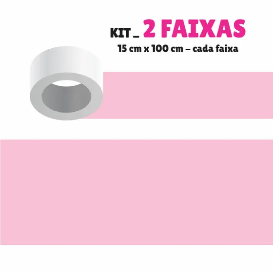 Kit com 2 Faixas Adesiva Border Faixa Adesiva Decoração Para Sala Quarto Infantil - ROSA AIFX16