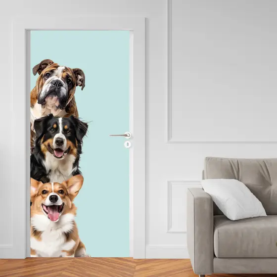 Adesivo para Portas de Madeira ou Vidro Papel de Parede Decoração Cachorro Pet Petshop Veterinario - CACHORRO AN0.002
