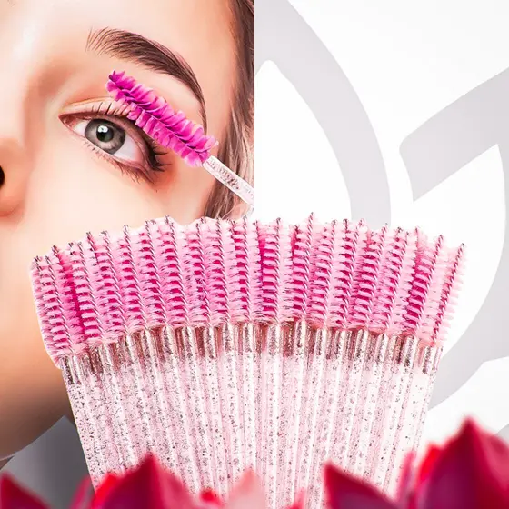Kit Escovinhas De Cílios Sobrancelha Glitter Extensão e Alongamento Descartável