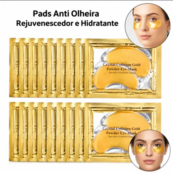 Kit 10/20/30/40/50/100 Máscaras Colágeno Trata Olheiras Adesivo Antirrugas Gel Pads Skin Care Tratamento Olhos