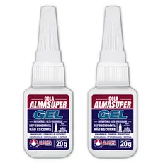 Kit C/ 02 Cola Adesivo Instântaneo Almasuper Gel 20g Almata