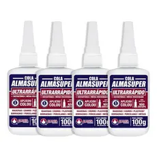 Kit 4 Cola Adesivo Instantâneo Almasuper  Ultra Rápido 100g