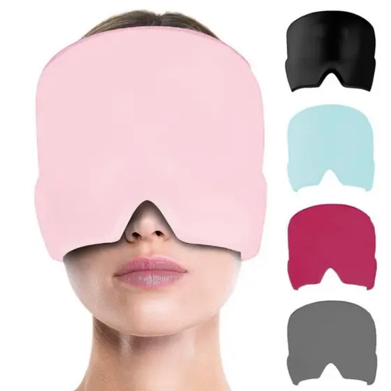 Touca de enxaqueca terapêutica Gel hood ice pack máscara de calor para os olhos touca