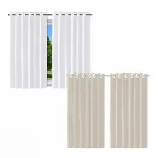 Kit 2 Cortinas Blackout Corta Luz P/ Sala Quarto 2,00m L X 1,40m A Branco ou Bege