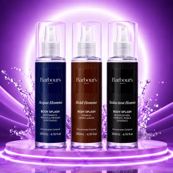 Kit 3 Body Splash Desodorante Corporal Masculino 200ml Barbours Colônia