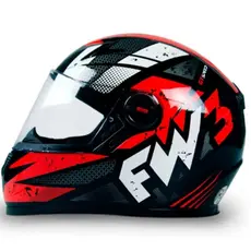 Capacete fechado Fw3 GT Speed Preto e Vermelho + brinde