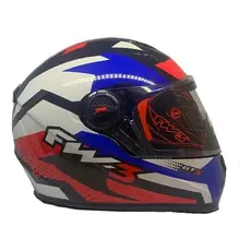 Capacete Fw3 GTN Super Vermelho Azul e Branco