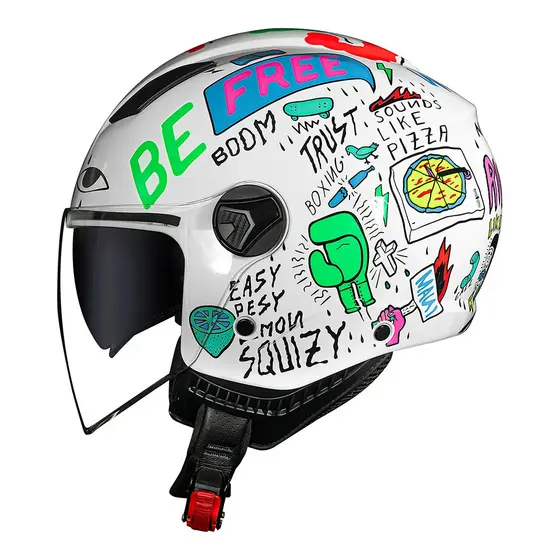 Capacete Norisk Orion SV Free Branco Laranja