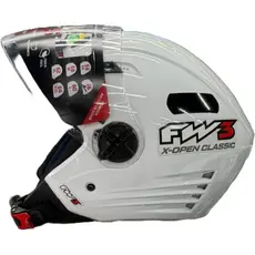 Capacete aberto Fw3 X Open Classic Branco + brinde
