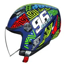 CAPACETE ABERTO RACE TECH PLAY BLADE MODELO AGV AZUL VERDE LANCAMENTO + BRINDE