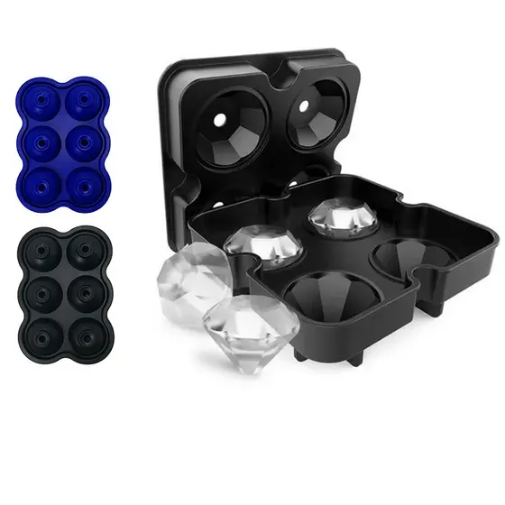 Forma de Gelo DANTAS Silicone Bola Redonda Whisky 4 ou 6 Esferas Molde de Gelo Drinks Bar Bebida Flexível