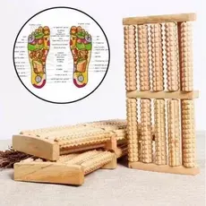 Massageador de Pés DANTAS Madeira Duplo Relaxante Rolo Massageador Reflexologia Alívio Cansaço Circulação