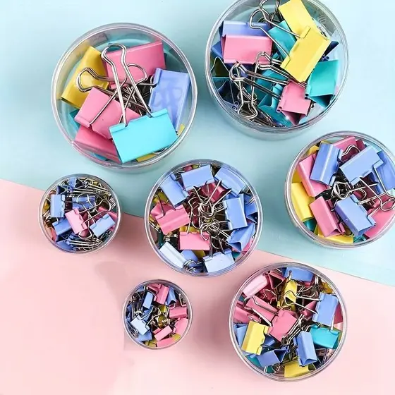Clips de Papel DANTAS Prendedor Binder Cores Variadas 19mm 25mm 32mm 41mm 51mm Escritório Papelada Grampo