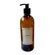 Frasco Etiquetado Creme 500ml Pump Minimalista Banho Lavabo Banheiro Decoração