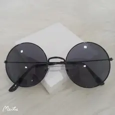 Óculos De Sol Rêtro Redondo Feminino Masculino Vintage Preto uv400 novo 2026