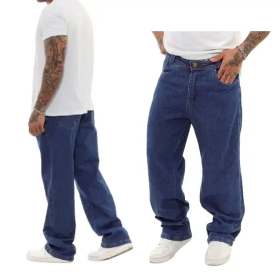 Calça Jeans Balão Boca Larga Estilosa Moda Masculina Dazzling 100 % Algodão- Estilo Mandrake