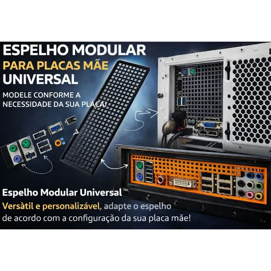 Protetor Espelho Universal Placa Mãe PC IO Shield Gabinete