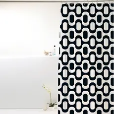 Cortina Box Banheiro Poliéster 198x180cm C/ Ganchos -Durabilidade e Proteção para seu Banheiro