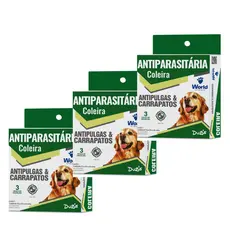 Coleira Cães AntiPulgas E Carrapatos Dug's 3 Meses De Proteção World Antiparasitário Dug´s World