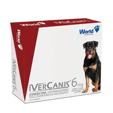 Ivercanis World Remédio Para Cães carrapatos, pulgas, sarna 3mg/6mg/12mg