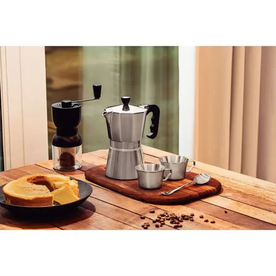 Cafeteira Italiana + Moedor de Café Tramontina