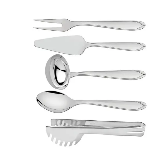 Jogo de Utensílios Concha Colher Garfo Espátula Pegador Inox Tramontina