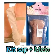 kit, 01 SAPATILHA KORINO SOLA INTEIRA +1 MEIA CALÇA FIO 40 BALLET COR  BEGE, INFANTIL ,ADULTO ( MARCA STELARISS E MARABÁ