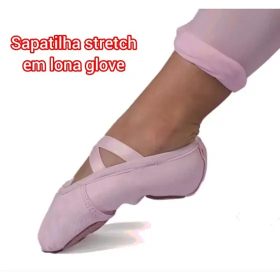 Sapatilha  Ballet  Stretch Lona com Coton (CLOVE) cor Rosa , Marca Stelariss