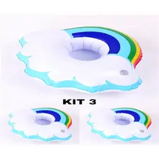 Kit 3 Boias Porta Copo Nuvem Verão Piscina BO33547