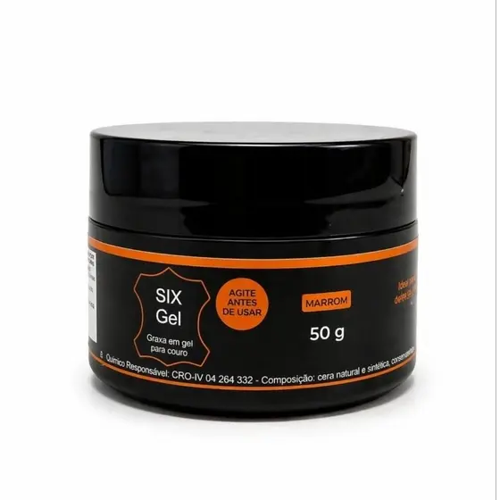 SIX Gel GRAXA EM GEL MARROM 50 g PARA COURO