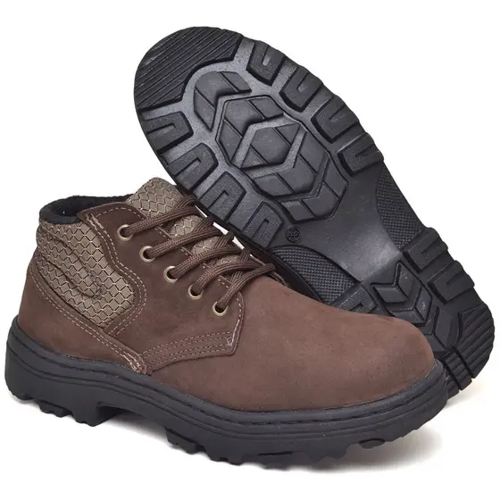 Bota Botina de Segurança Couro Nobuck Bracol com Bico de PVC Marluvas