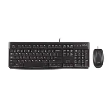 Combo Teclado E Mouse Logitech Mk120 Usb Preto Com Fio [F133]