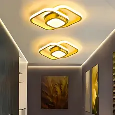 Luminária LED Plafon de Teto Quadrada Dourada 110/220V 30W Moderna Embutir Sobrepor 6000k 4000k 3000k 3 Em 1 Sala Quarto