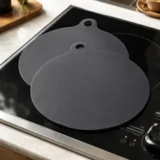 Kit 5 Peças Tapete de Fogão de Indução Almofada de Silicone Protetora Antiderrapante Descanso Panela 17cm Preto