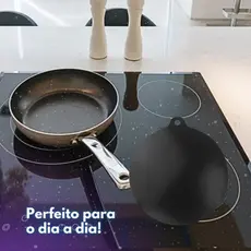 Kit 2un Protetor De Fogão Indução Silicone Redondo Preto Cooktop Indução Antiderrapante