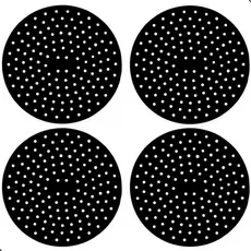 Kit 4 Tapete Protetor Perfurado Para Cooktop Indução Fogão Cor Preto
