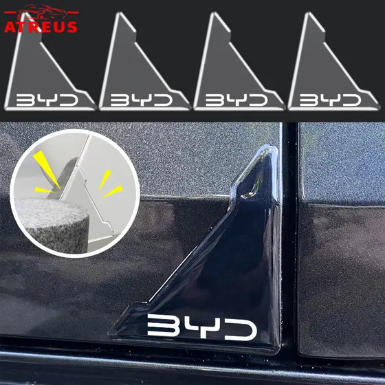 2/4Pcs BYD Carro Transparente Canto Da Porta Protetor De Autocolante Anti-Colisão Riscos Tampa Protetora Para Atto 3 Yuan Plus Song Dolphin Mini Seal U Han EV