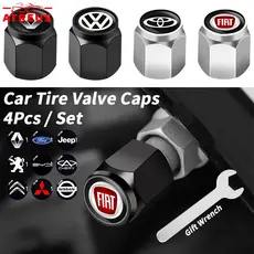 [Atreus] 4Pcs Carro Válvulas De Pneus De Liga Tampas Da Válvula Do Pneu Fiat Volkswagen Tampas De Válvulas Acessórios