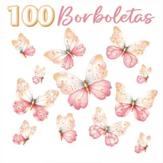 100 Adesivos De Parede Borboletas Tons claros Decoração Quarto Infantil - Adesivo