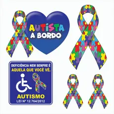 8 Lindos Adesivos Autista, Autismo, sticker adesivo Carro quarto infantil