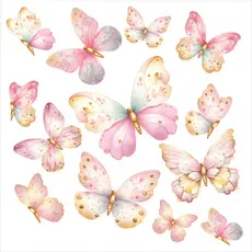 73 Adesivos De Parede Borboletas Aquarela Rosa, Rosé Decoração Quarto Infantil