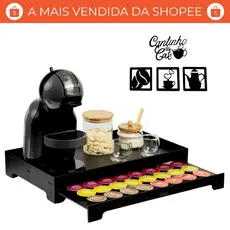 Bandeja Cantinho do Café com Gaveta 40 Cápsulas Compatível para Dolce Gusto e Diversos Modelos Café