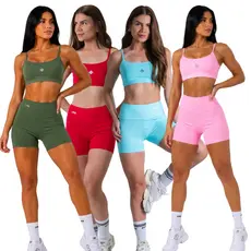 Conjunto Fitness short FORRADO + Top para corrida cross bike pedal Treino