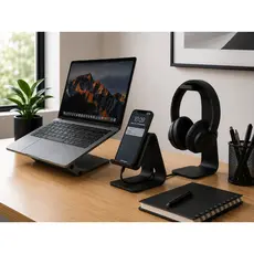 Kit Premium Minimalista Com Suporte Para Notebook Celular E Fone De Ouvido Para Mesa Organizada