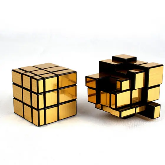 Cubo Mágico Profissional 3X3X3 Mirror Blocks Dourado Raro