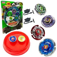 Kit 4 Beyblade Metal Led + Lançador + Arena Promoção