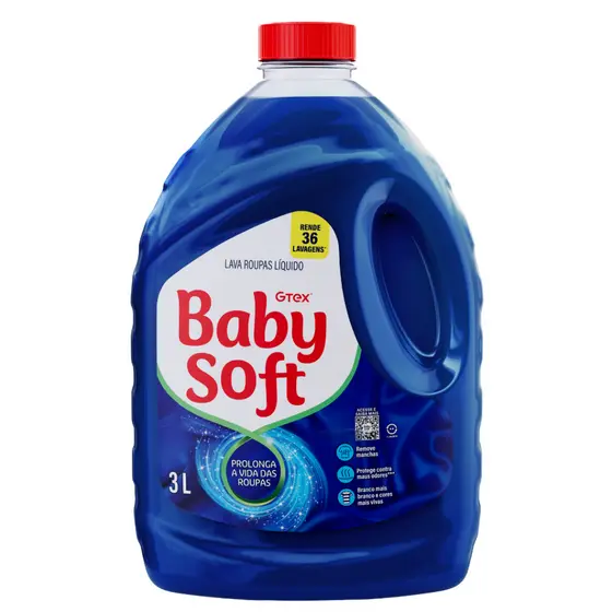 Lava Roupas Liquido Baby Soft Max Performance Azul - 3l