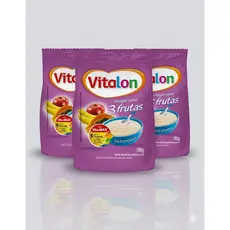 Kit 3 Mingaus de 3 Frutas Vitalon - Sachê 180g cada